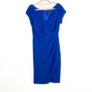 Adrianna Papell Cap Sleeve Ruched Waistline Midi Dress